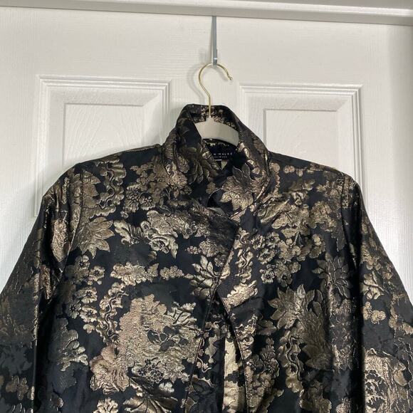 BRYN WALKER Black & Gold Floral Tapestry Benedict Jacket Size Small $228 Brocade - Picture 4 of 9